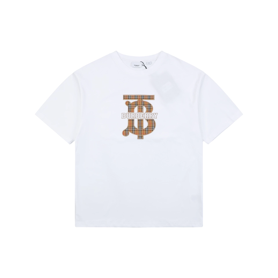Burberry Vintage Check BT Logo T-Shirt White Front view