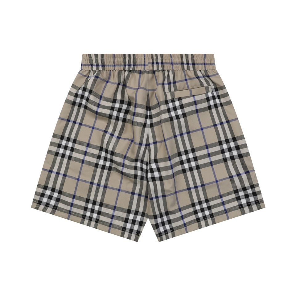 Burberry Vintage Check Drawstring Shorts Khaki Back view