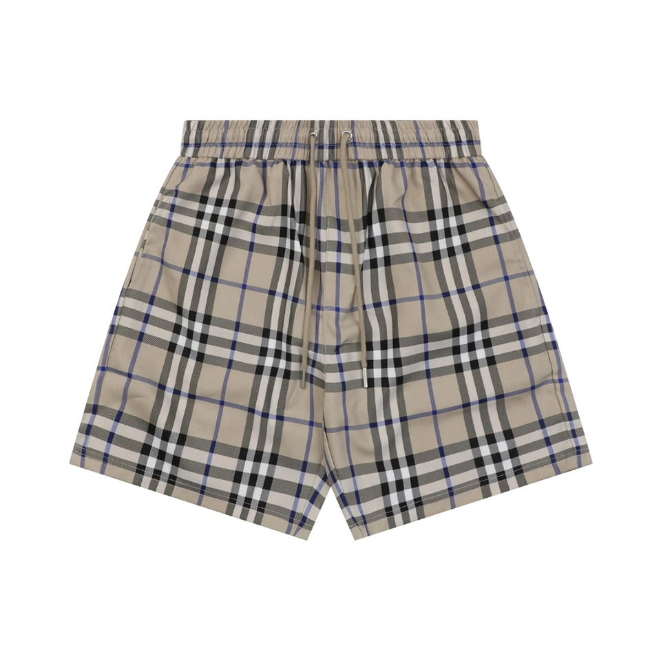 Burberry Vintage Check Drawstring Shorts Khaki Front view
