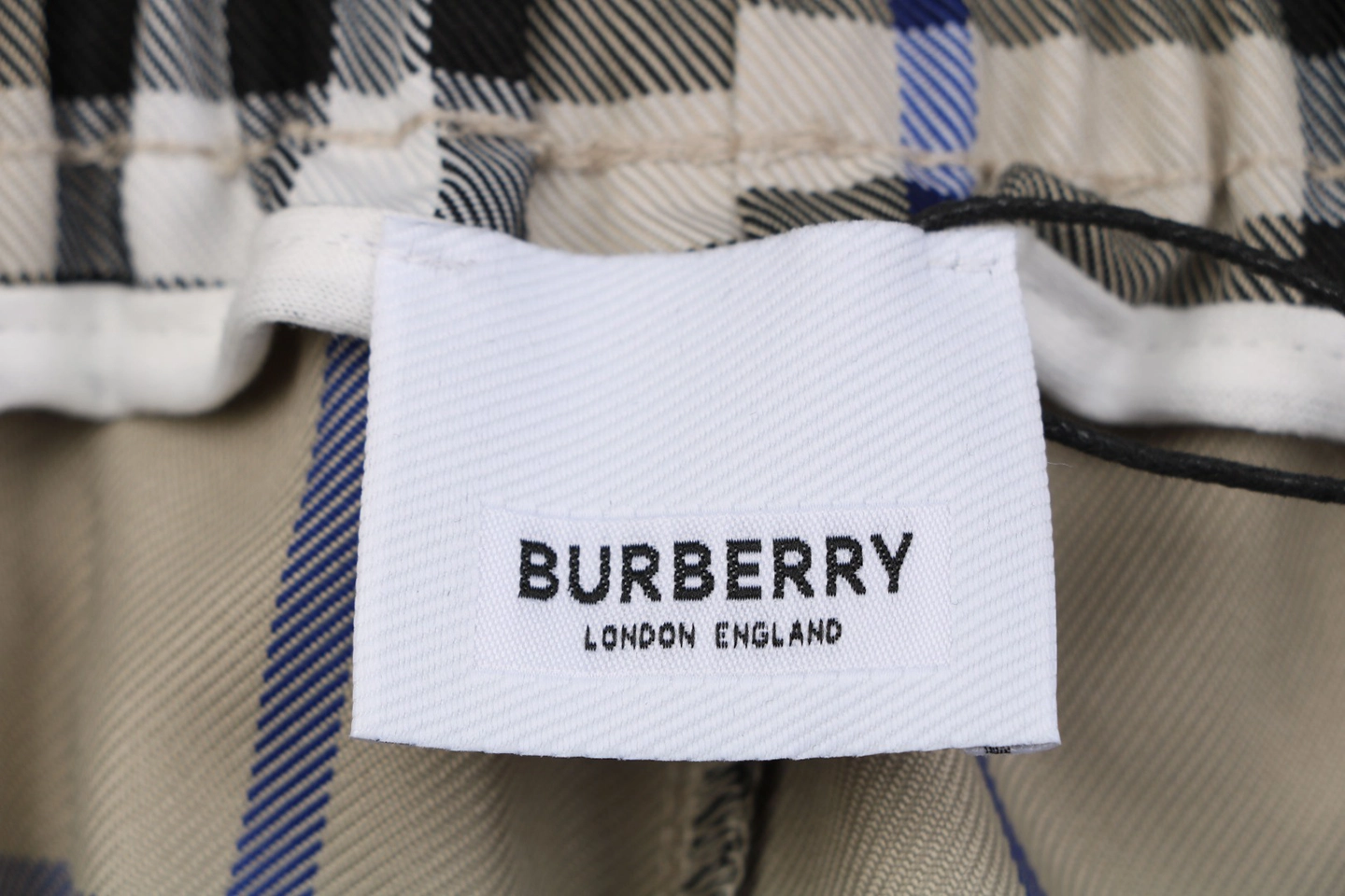 Burberry Vintage Check Drawstring Shorts Khaki Brand label