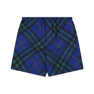 Burberry Vintage Check Mesh-Lined Nylon Shorts Blue