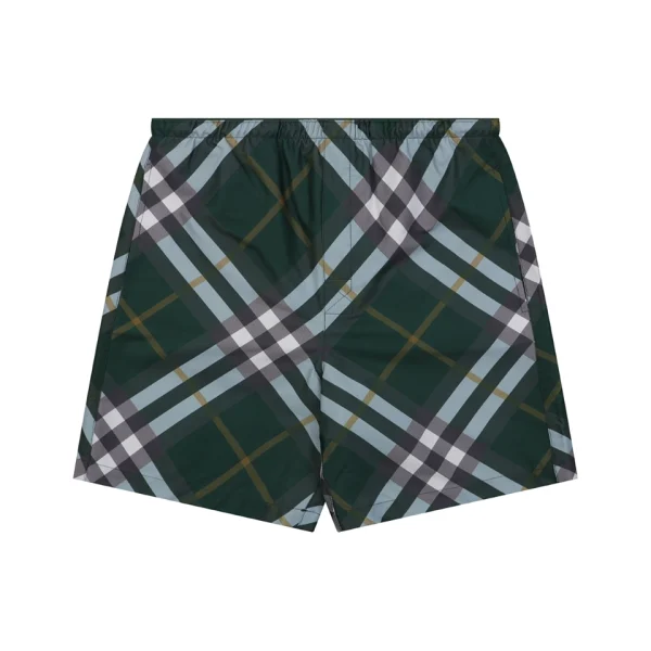 Burberry Vintage Check Mesh-Lined Nylon Shorts Green Front view