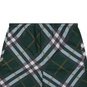 Burberry Vintage Check Mesh-Lined Nylon Shorts Green