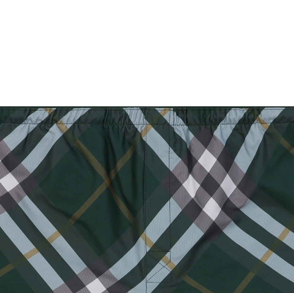 Burberry Vintage Check Mesh-Lined Nylon Shorts Green