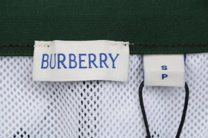 Burberry Vintage Check Mesh-Lined Nylon Shorts Green Brand label
