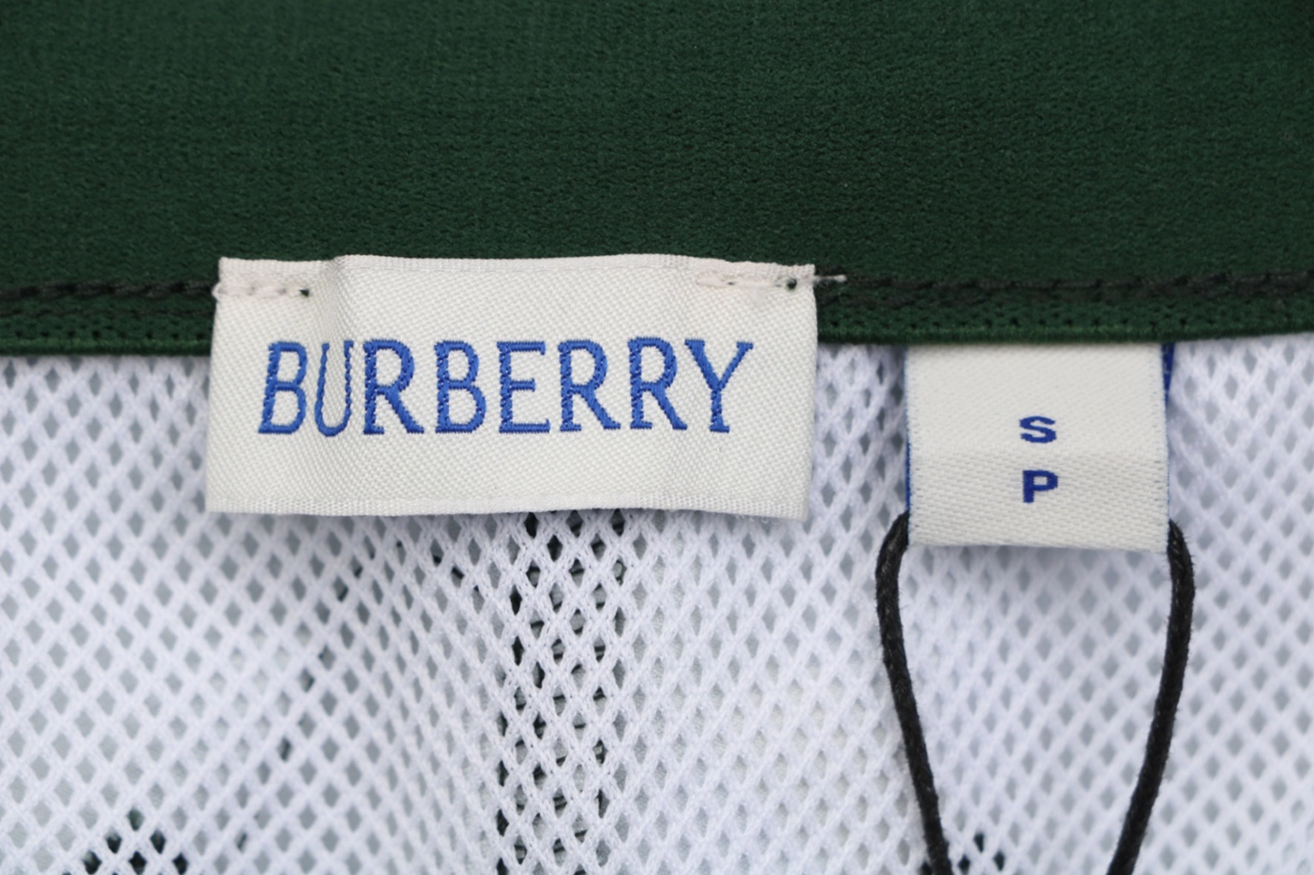 Burberry Vintage Check Mesh-Lined Nylon Shorts Green Brand label