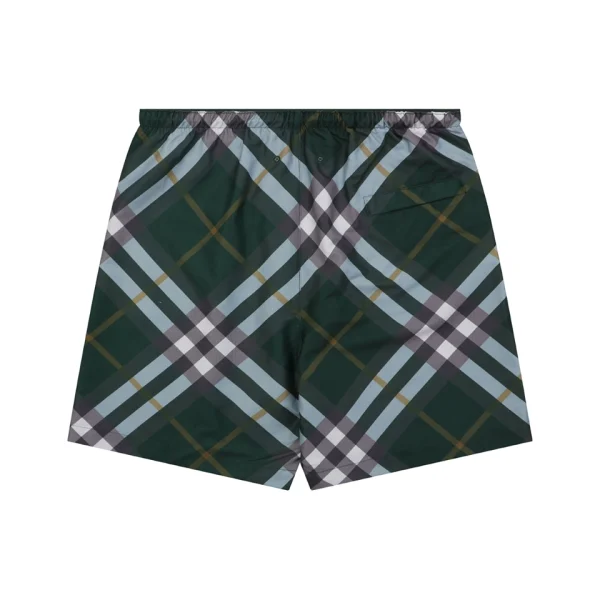 Burberry Vintage Check Mesh-Lined Nylon Shorts Green Back view