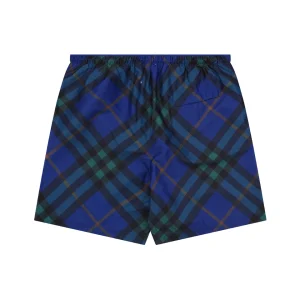Burberry Vintage Check Mesh-Lined Nylon Shorts Blue Back view