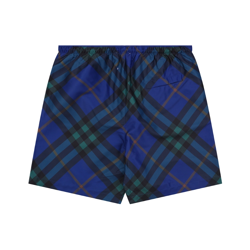 Burberry Vintage Check Mesh-Lined Nylon Shorts Blue Back view