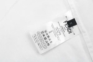Fendi Geometric Embroidered T-Shirt Wash label