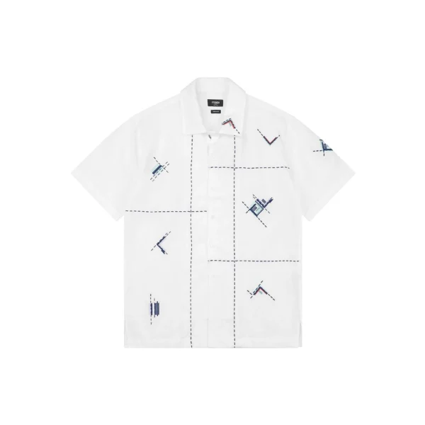 Fendi Geometric Embroidered T-Shirt Front view