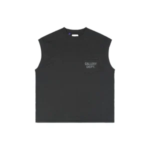 Gallery Dept Pocket Logo Sleeveless T-Shirt Black Front view