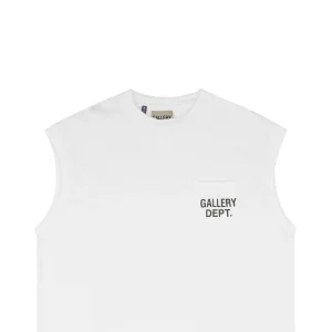 Gallery Dept Pocket Logo Sleeveless T-Shirt White
