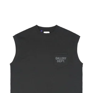 Gallery Dept Pocket Logo Sleeveless T-Shirt Black