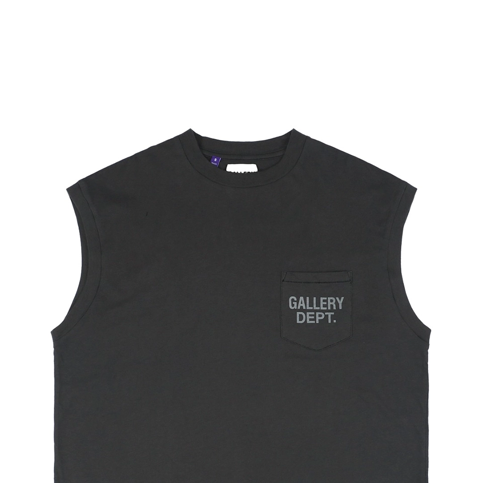 Gallery Dept Pocket Logo Sleeveless T-Shirt Black