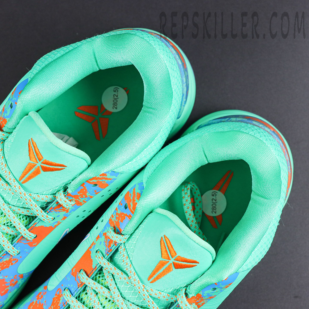 Jalen Brunson x Nike Zoom Kobe 5 Protro NY vs. NY tongue and insole detail featuring orange Kobe branding