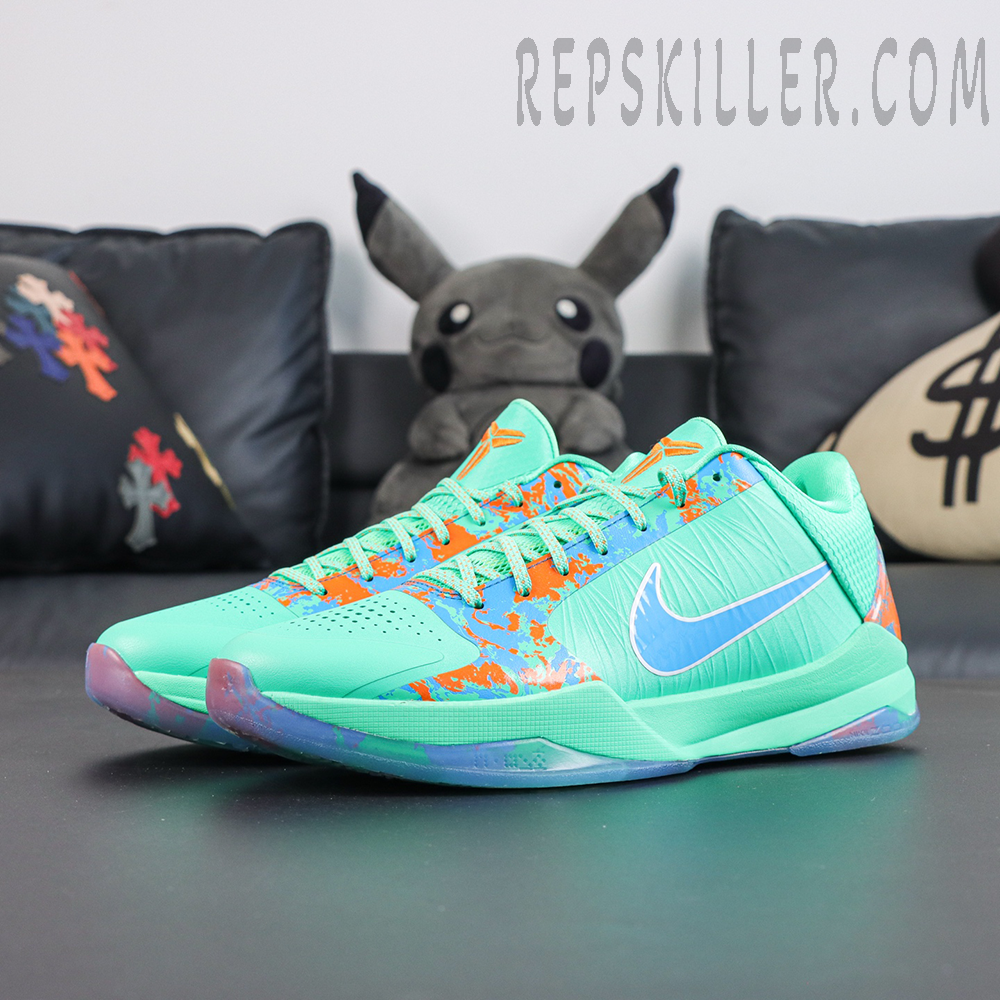 Jalen Brunson x Nike Zoom Kobe 5 Protro NY vs. NY upper detail featuring breathable mesh construction and vibrant street-inspired design