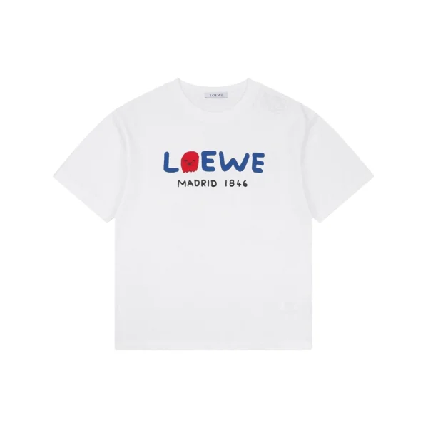 Loewe Ghost Logo Flocked T-Shirt White Front view