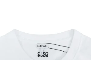 Loewe Red Creature Patch Embroidery T-Shirt White Collar