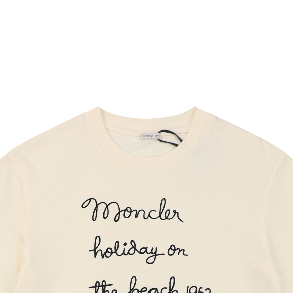 Moncler 1952 Handwritten Logo Embroidered T-Shirt
