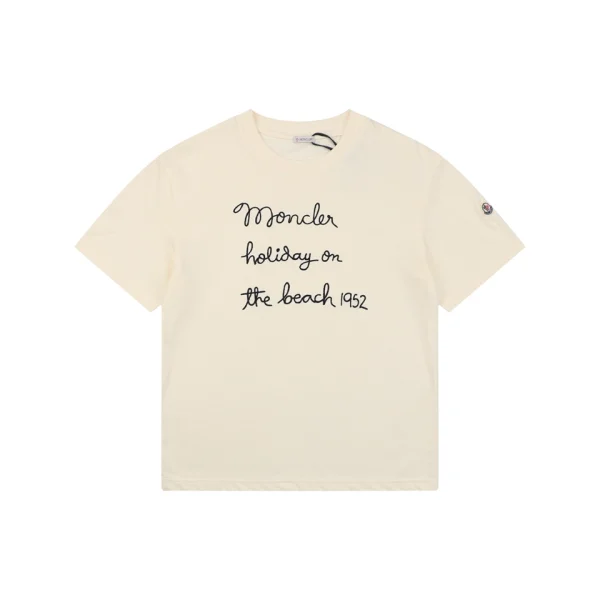 Moncler 1952 Handwritten Logo Embroidered T-Shirt Front view