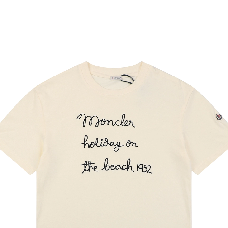 Moncler 1952 Handwritten Logo Embroidered T-Shirt