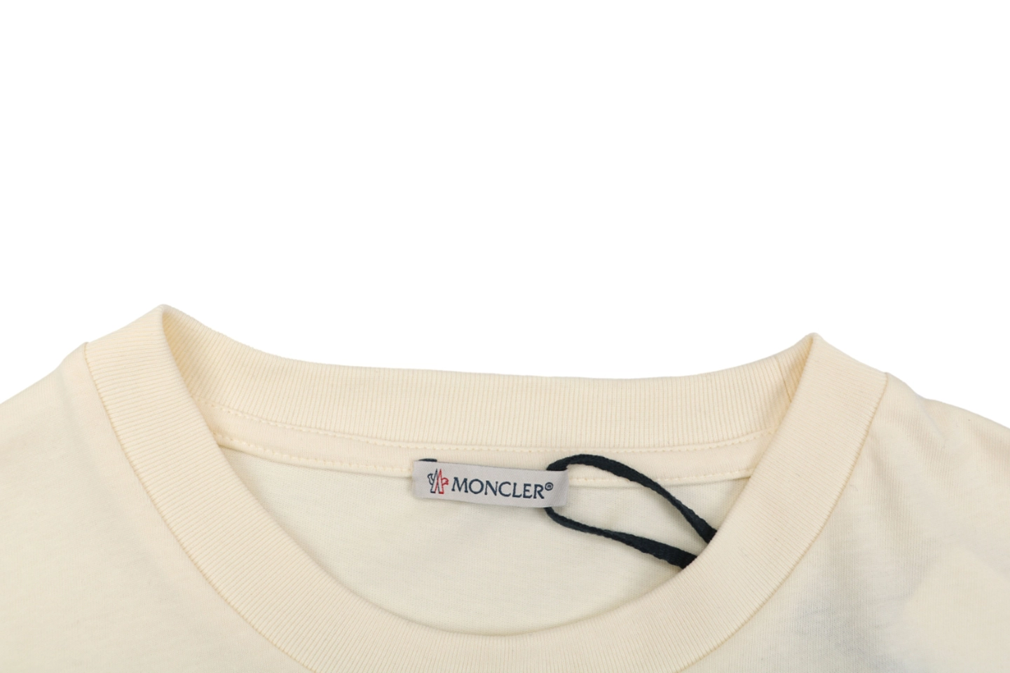 Moncler 1952 Handwritten Logo Embroidered T-Shirt Collar