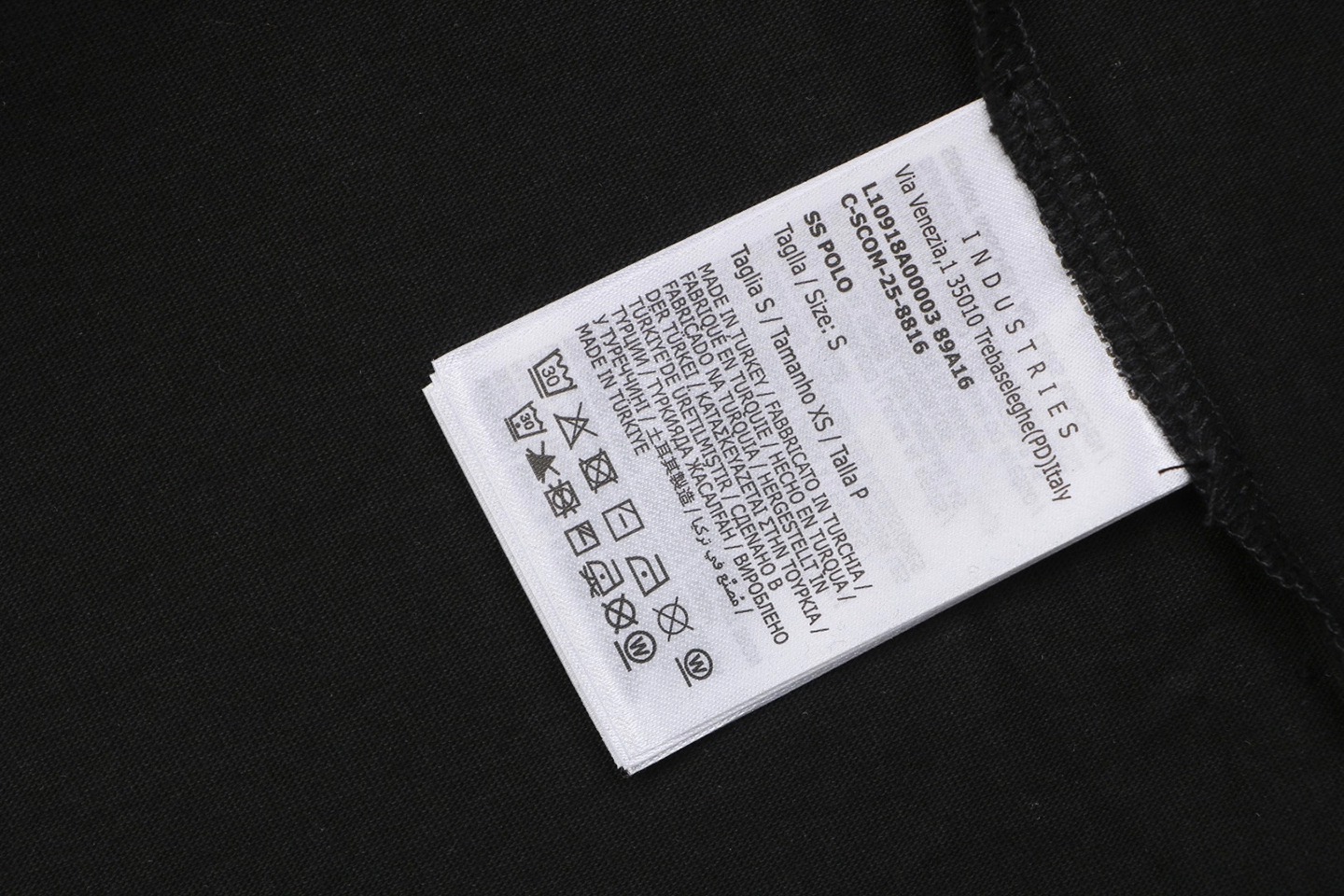 Moncler Logo Ribbed Collar T-Shirt Black Wash label