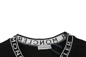 Moncler Logo Ribbed Collar T-Shirt Black Collar