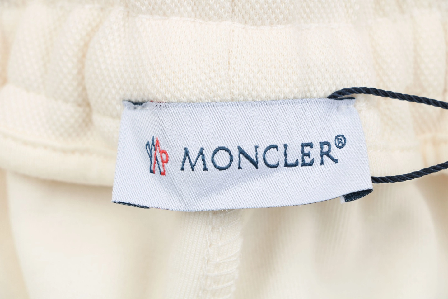 Moncler Tricolor Webbing Logo Shorts White Brand label