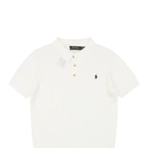 Ralph Lauren Cable-Knit Pony Polo T-Shirt White