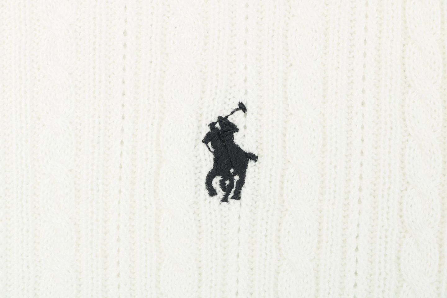 Ralph Lauren Cable-Knit Pony Polo T-Shirt White Brand