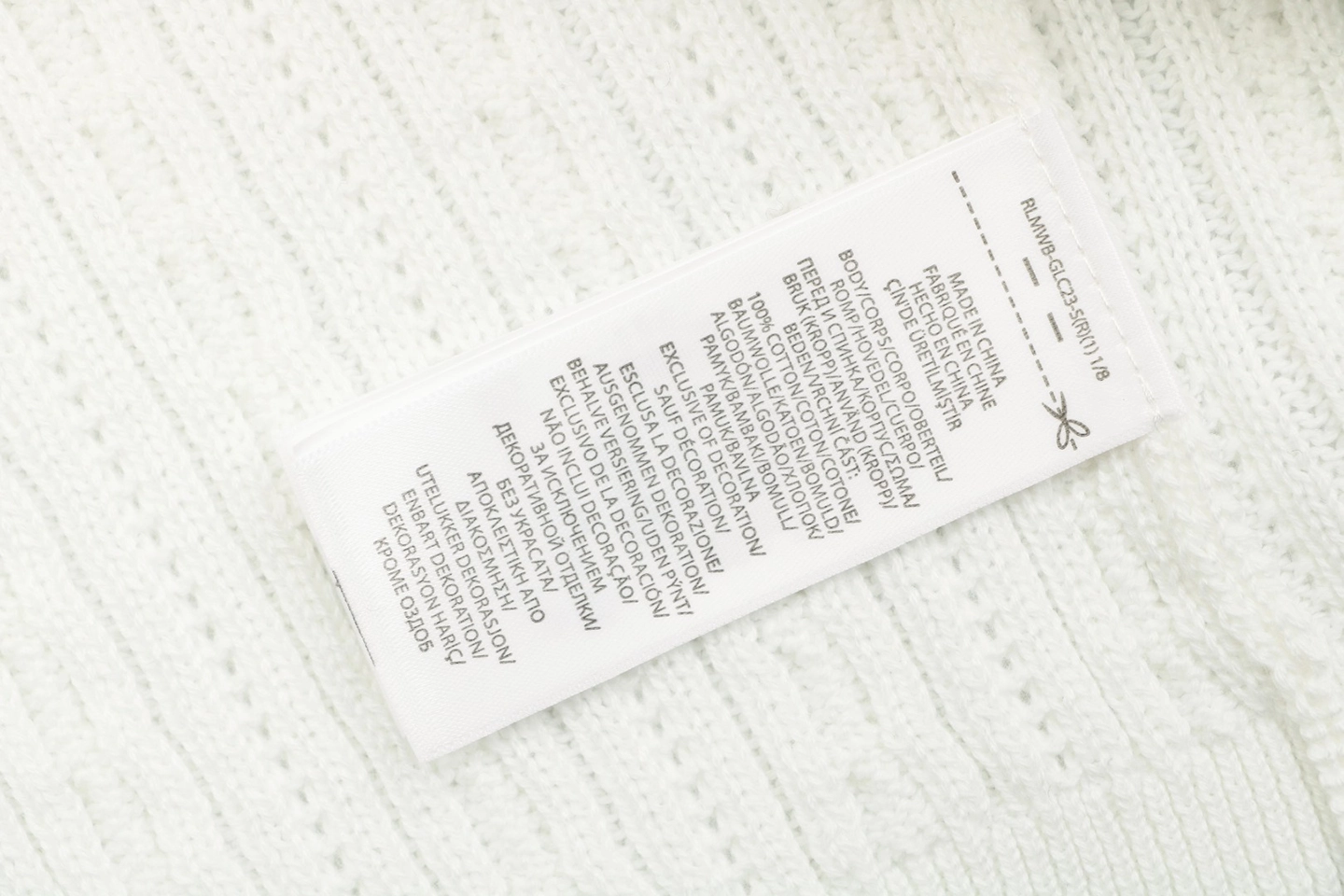 Ralph Lauren Cable-Knit Pony Polo T-Shirt White Wash label