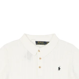 Ralph Lauren Cable-Knit Pony Polo T-Shirt White