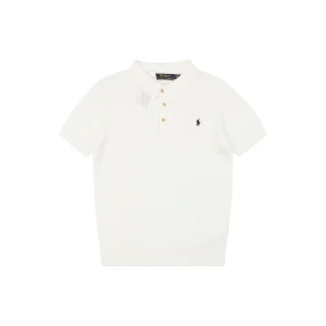 Ralph Lauren Cable-Knit Pony Polo T-Shirt White Front view