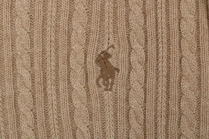 Ralph Lauren Cable-Knit Pony Polo T-Shirt Brown Brand