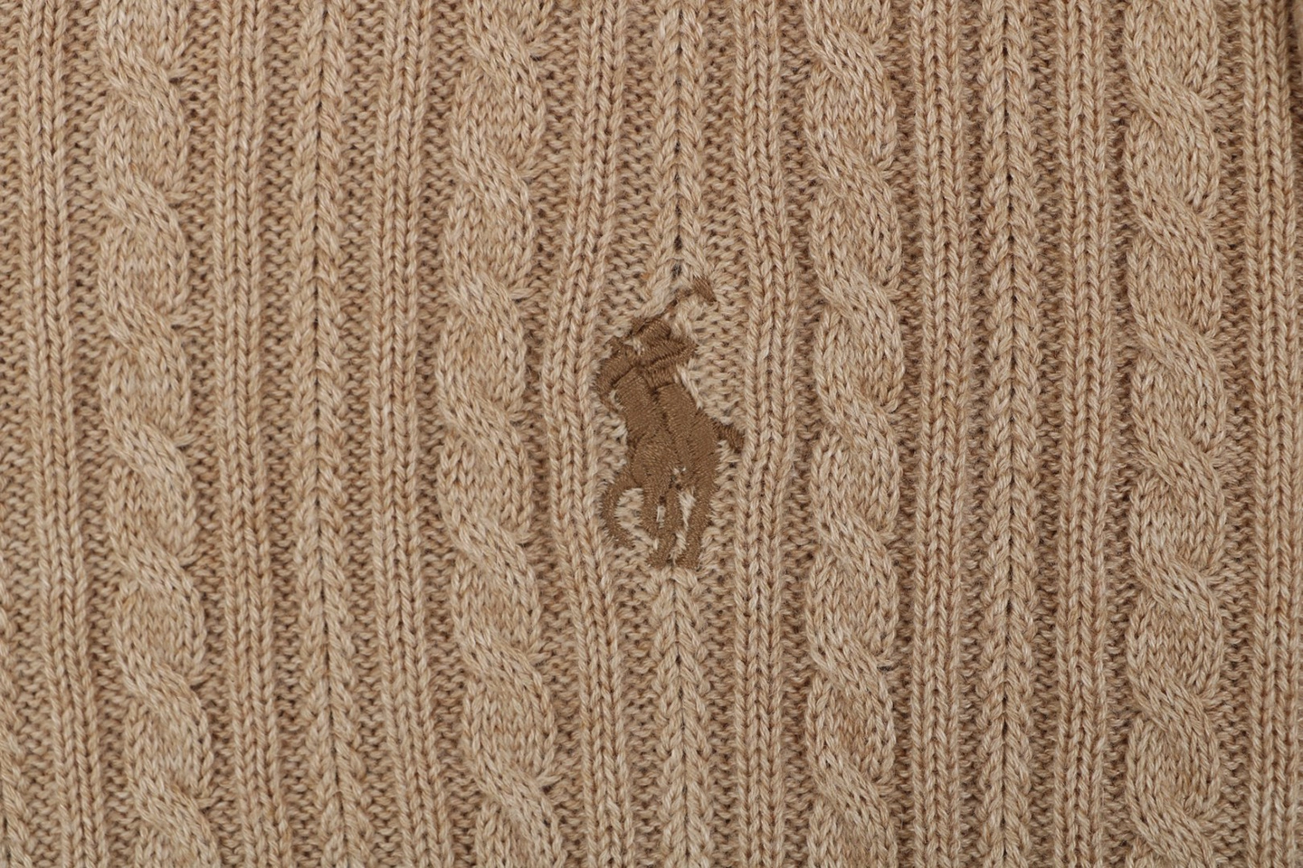 Ralph Lauren Cable-Knit Pony Polo T-Shirt Brown Brand
