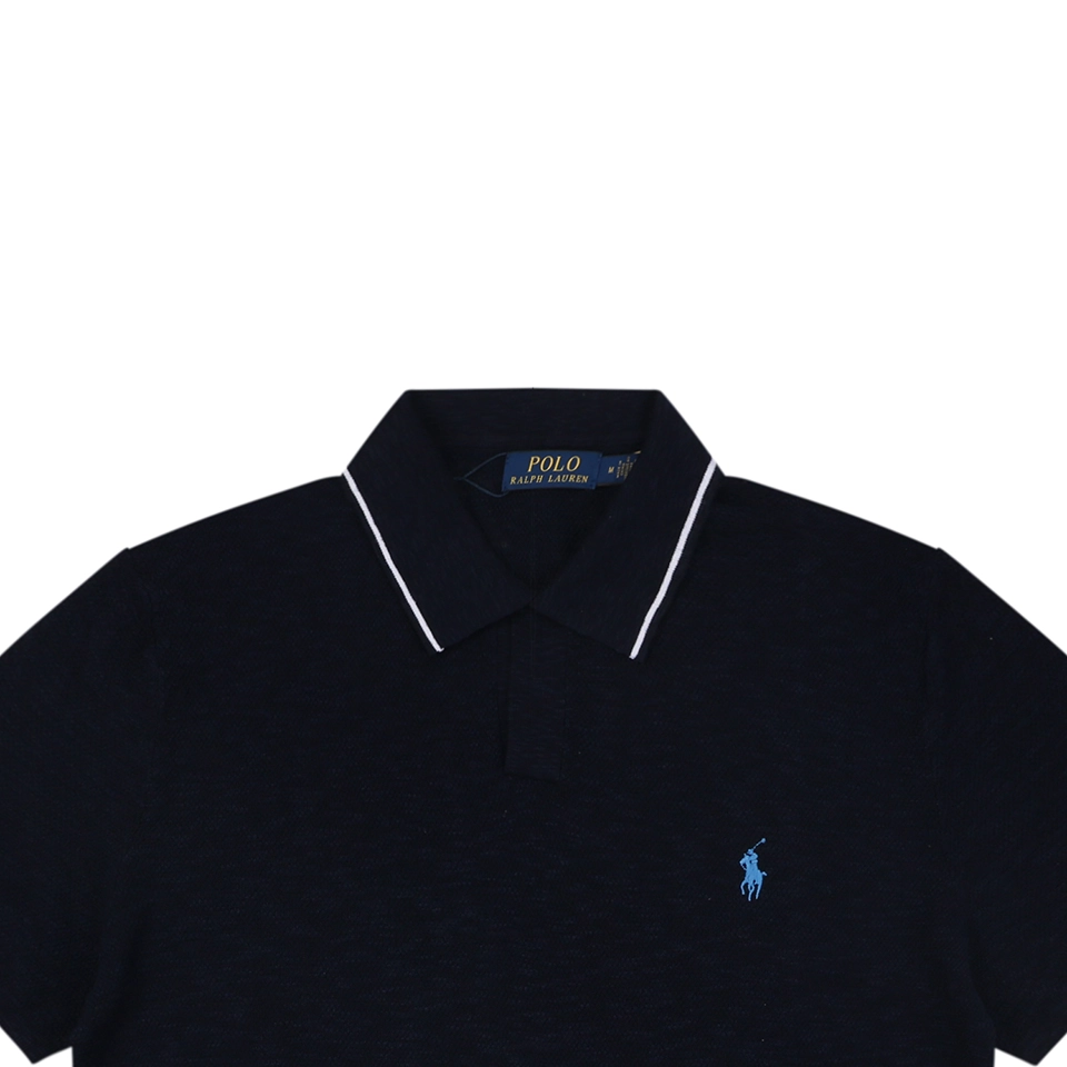 Ralph Lauren Contrast Collar Pony Polo T-Shirt Black