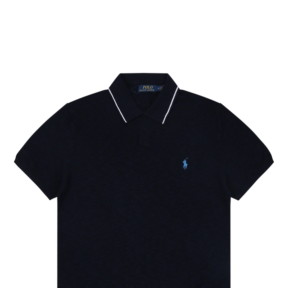 Ralph Lauren Contrast Collar Pony Polo T-Shirt Black