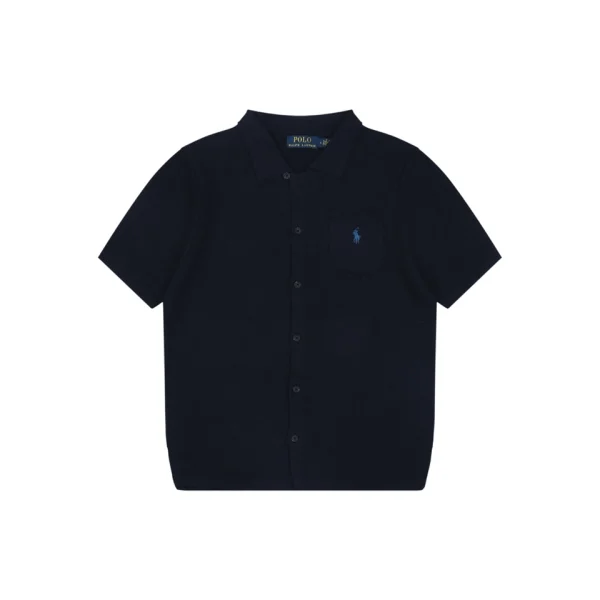Ralph Lauren N3 Pocket Pony Logo Jacquard T-Shirt Black Front view