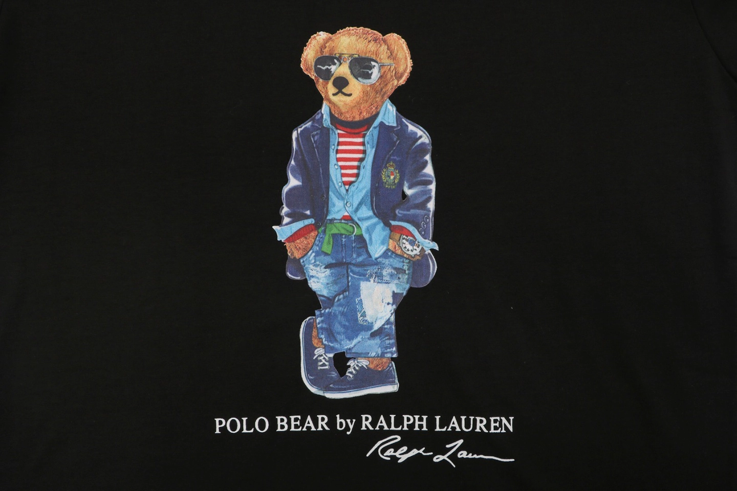 Ralph Lauren Polo Bear Graphic T-Shirt Black Front Print