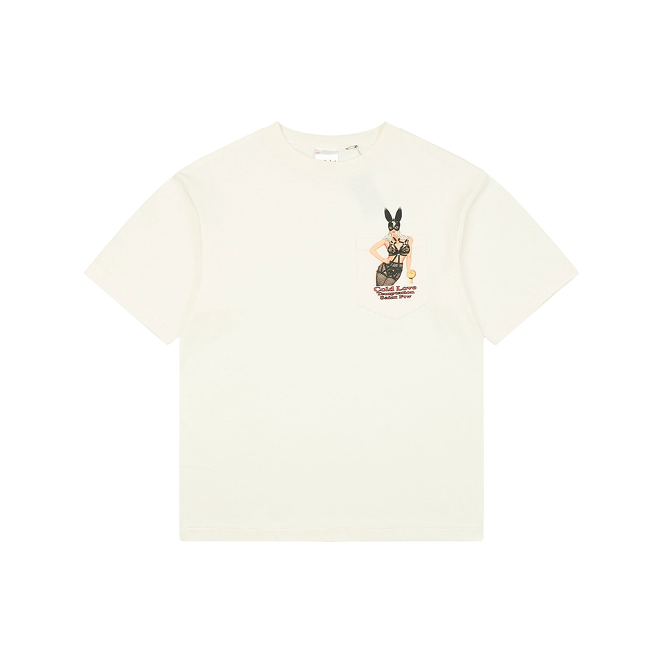 Saint Michael Bunny Girl Pocket Print T-Shirt Front view