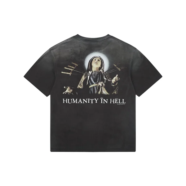 Saint Michael Jesus & Virgin Mary Suffering Graphic T-Shirt Back view