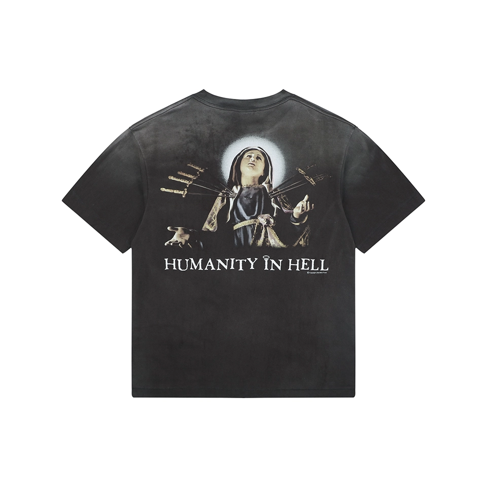 Saint Michael Jesus & Virgin Mary Suffering Graphic T-Shirt Back view