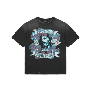 Saint Michael Rose Jesus Graphic T-Shirt Front view