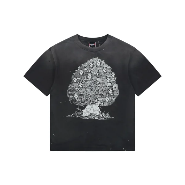 Saint Michael Tree of Life Graphic Vintage Washed T-Shirt Front view