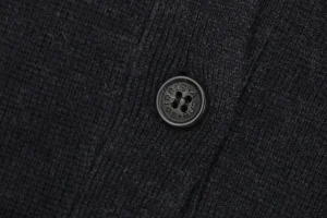 Acne Studios Metal Logo V-Neck Wool Cardigan Button