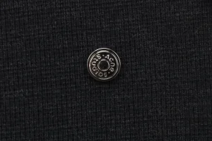 Acne Studios Metal Logo V-Neck Wool Cardigan Button