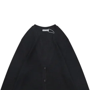 Acne Studios Metal Logo V-Neck Wool Cardigan
