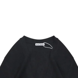 Acne Studios Metal Logo V-Neck Wool Cardigan